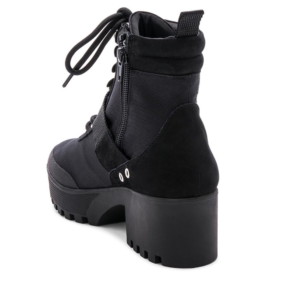 Steve Madden 7 Black Combat Boots Platform NEW - Picture 2 of 14